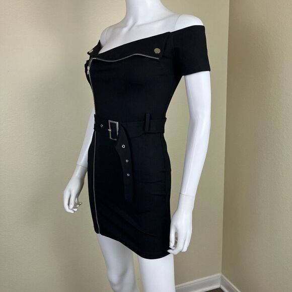 Revolve Superdown Women's Size XS Black Terri Moto Bodycon Mini Dress Rockabilly - Picture 14 of 17